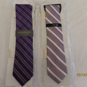 2 NEW John Bartlett & APT.9 Purple Neckties Silk